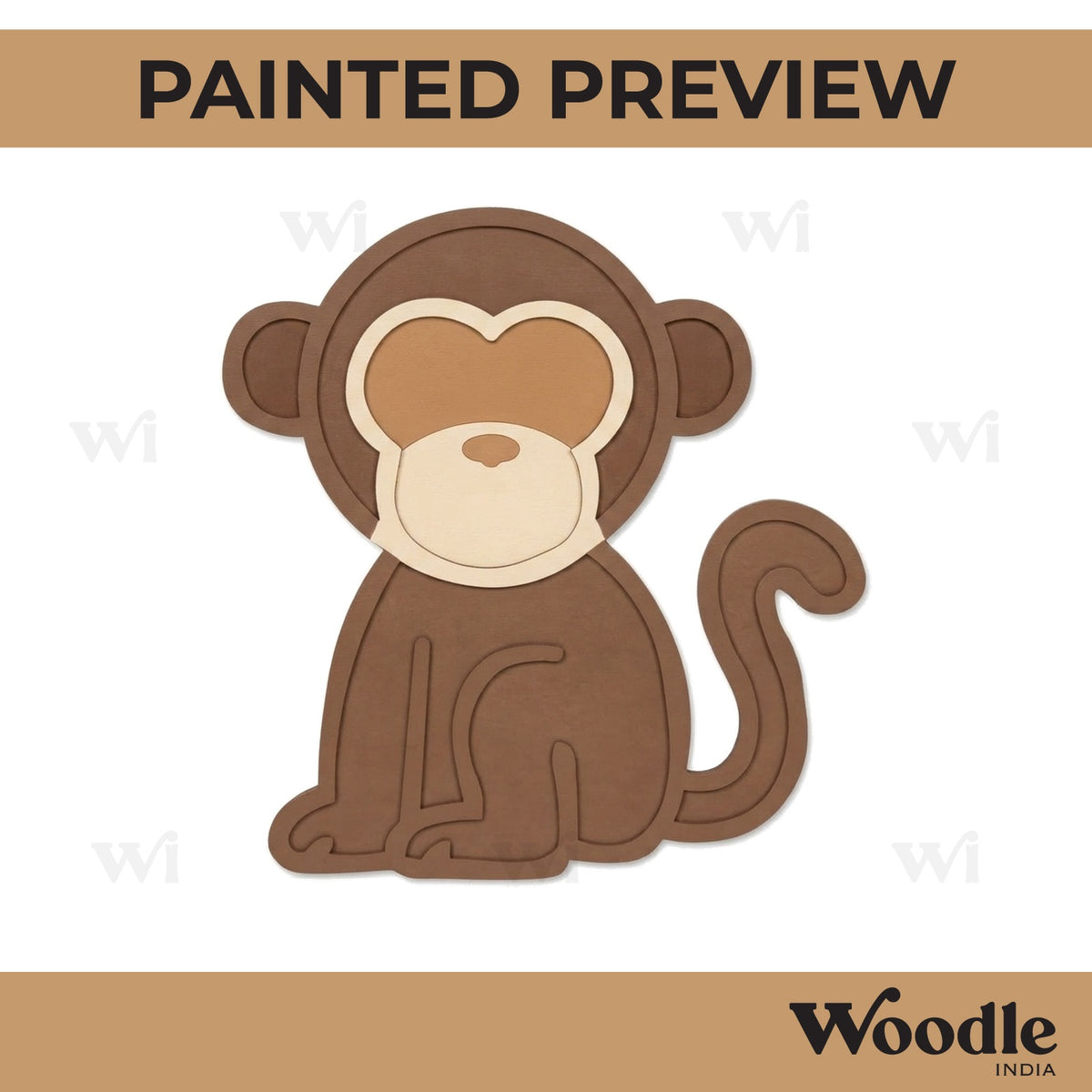 Monkey Mosaic Art MDF Design 1