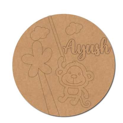 Monkey Nameplate MDF Design 1