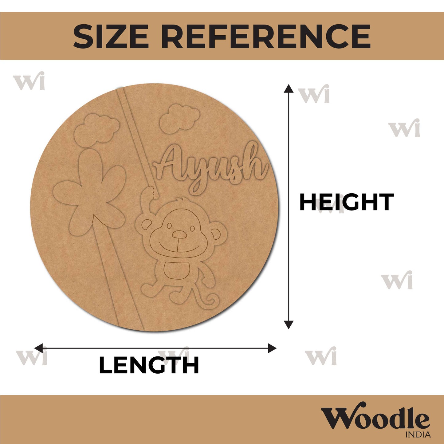 Monkey Nameplate MDF Design 1