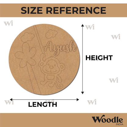 Monkey Nameplate MDF Design 1