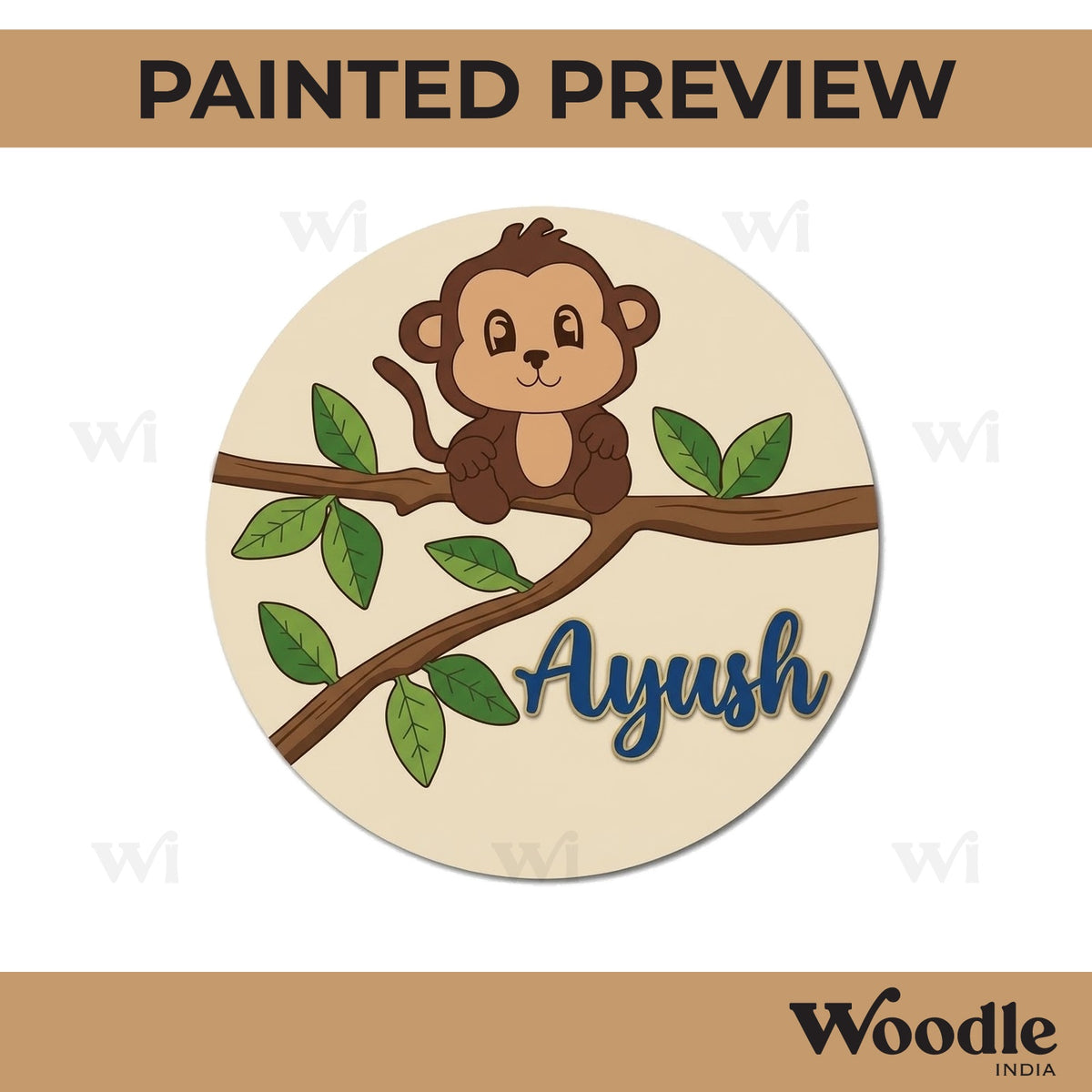 Monkey Nameplate MDF Design 2