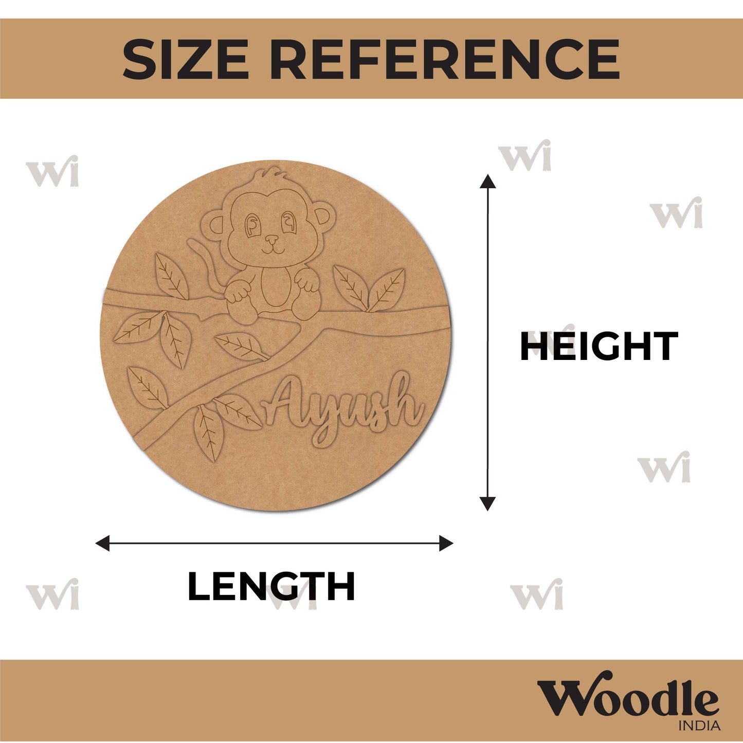 Monkey Nameplate MDF Design 2