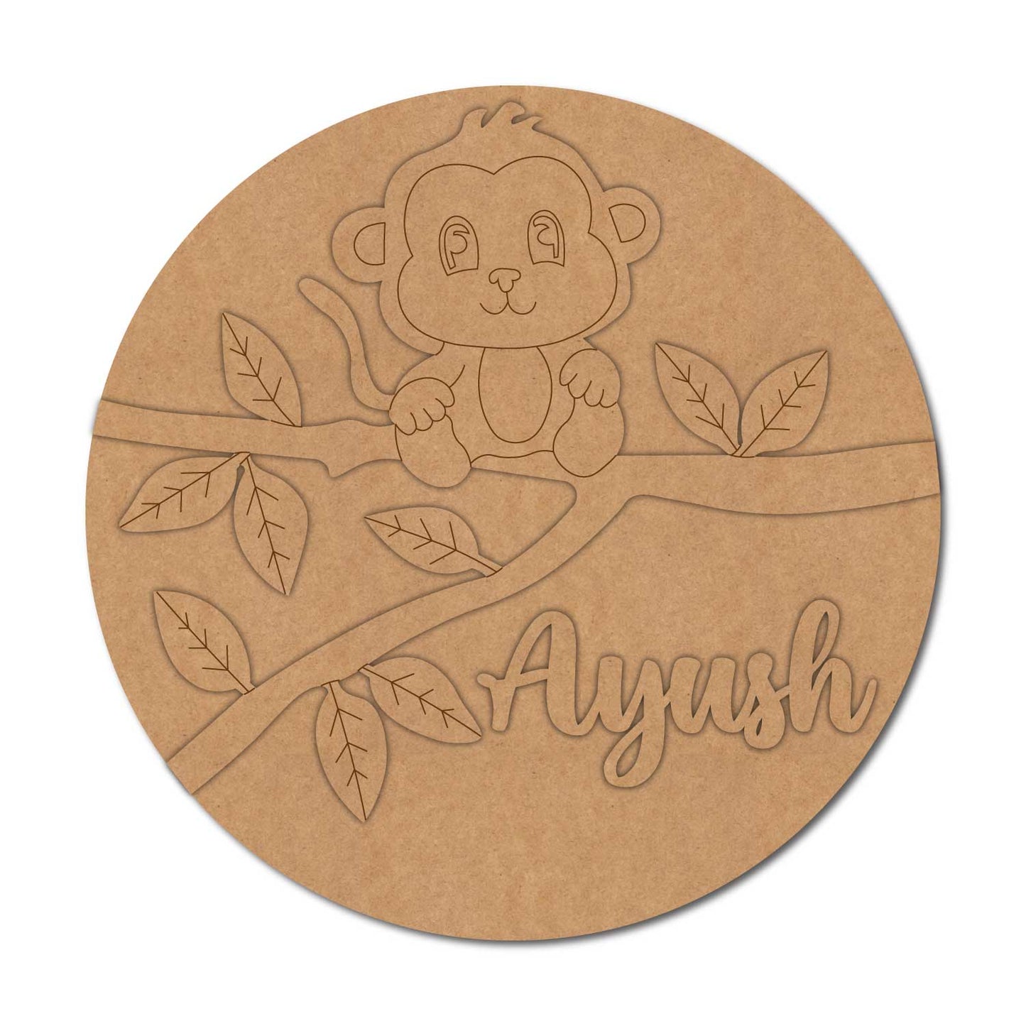 Monkey Nameplate MDF Design 2