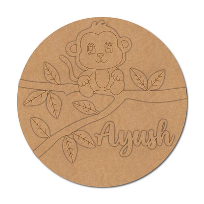 Monkey Nameplate MDF Design 2