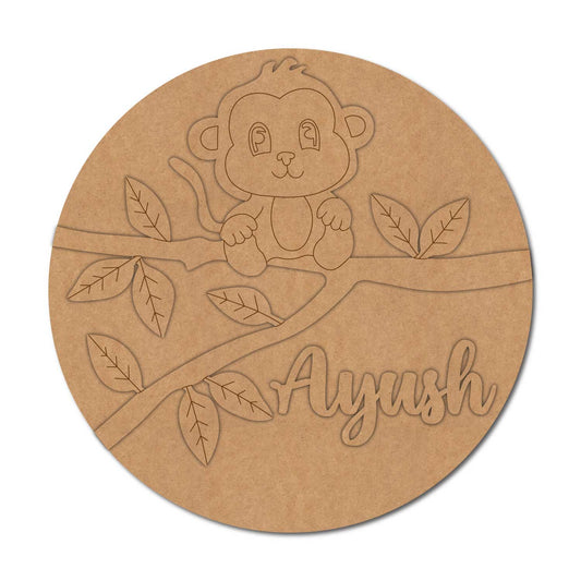 Monkey Nameplate MDF Design 2