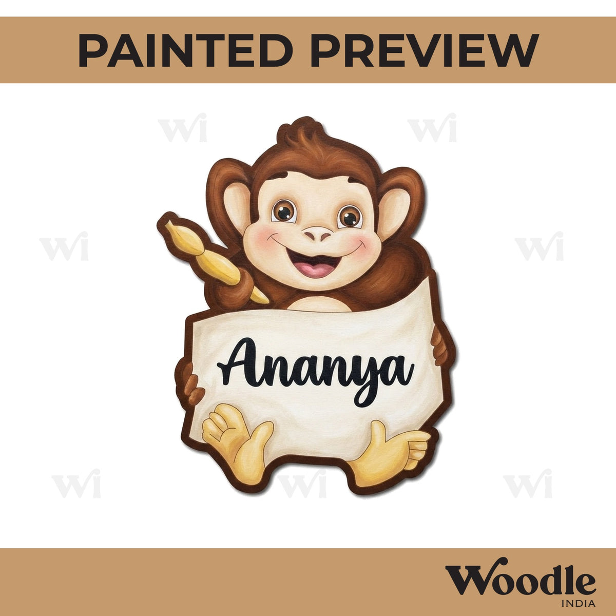 Monkey Nameplate Pre Marked MDF Design 1