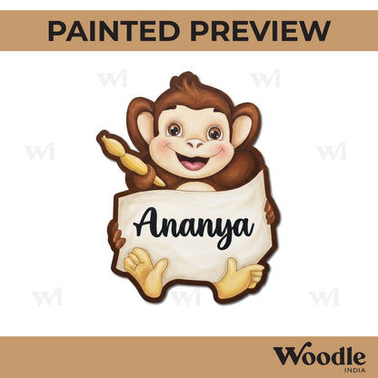 Monkey Nameplate Pre Marked MDF Design 1