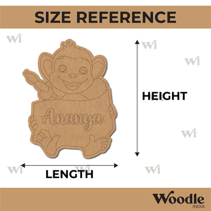 Monkey Nameplate Pre Marked MDF Design 1
