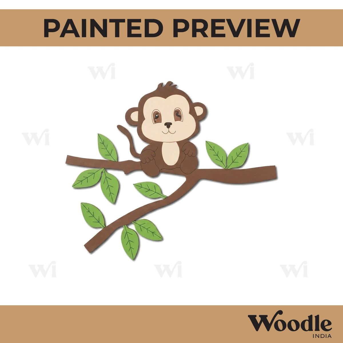 Monkey On Branch Pre Marked MDF Design 1