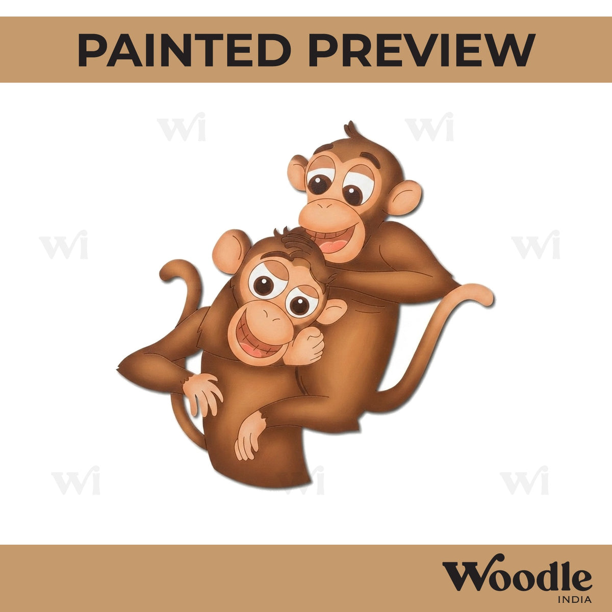 Monkeys Playing Pre Marked MDF Design 1