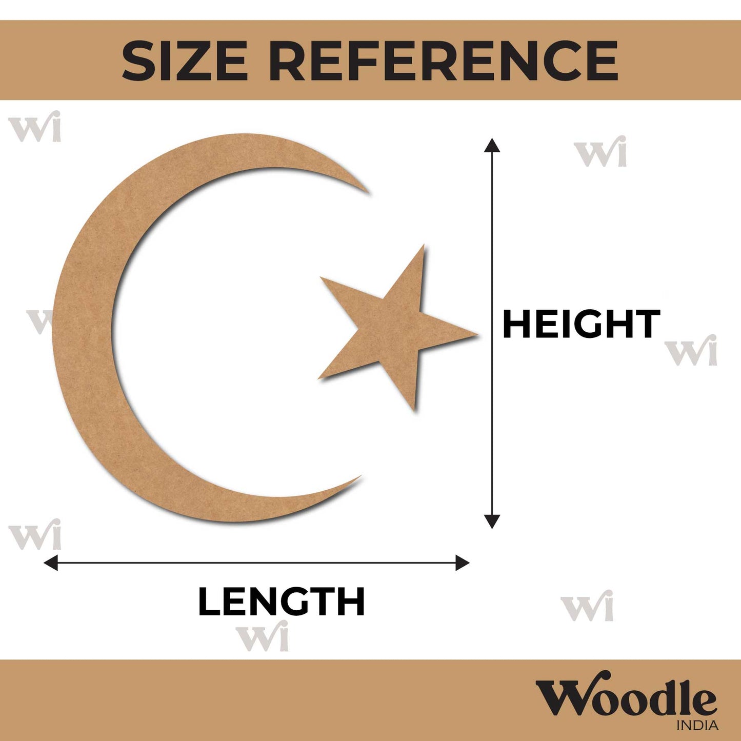 Moon And Star Islam Cutout MDF Design 1