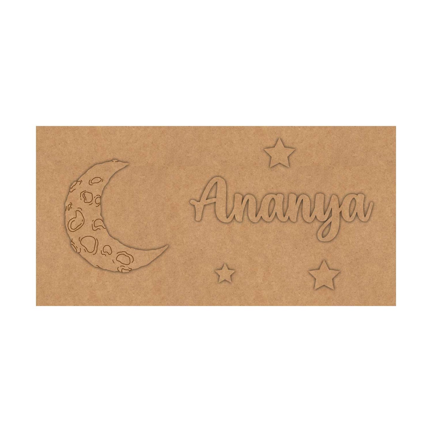 Moon Kids Nameplate MDF Design 1