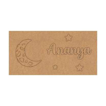 Moon Kids Nameplate MDF Design 1
