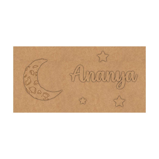 Moon Kids Nameplate MDF Design 1
