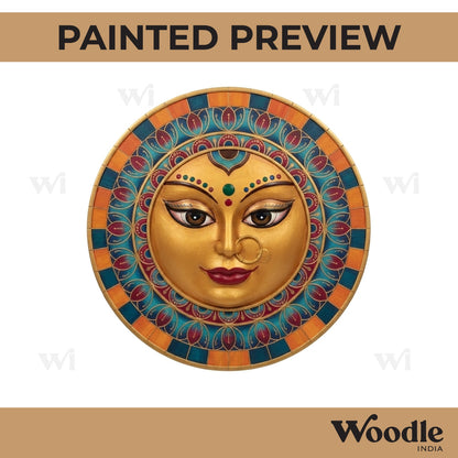 Moon Mandala Pre Marked Round MDF Design 1