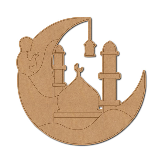 Moon Mosque Islamic Base Pre Marked MDF Design 1