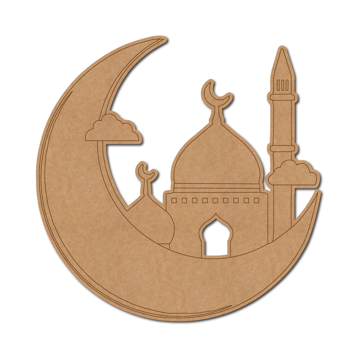 Moon Mosque Islamic Base Pre Marked MDF Design 2