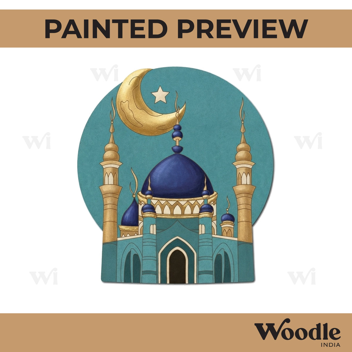 Moon Mosque Islamic Base Pre Marked MDF Design 3