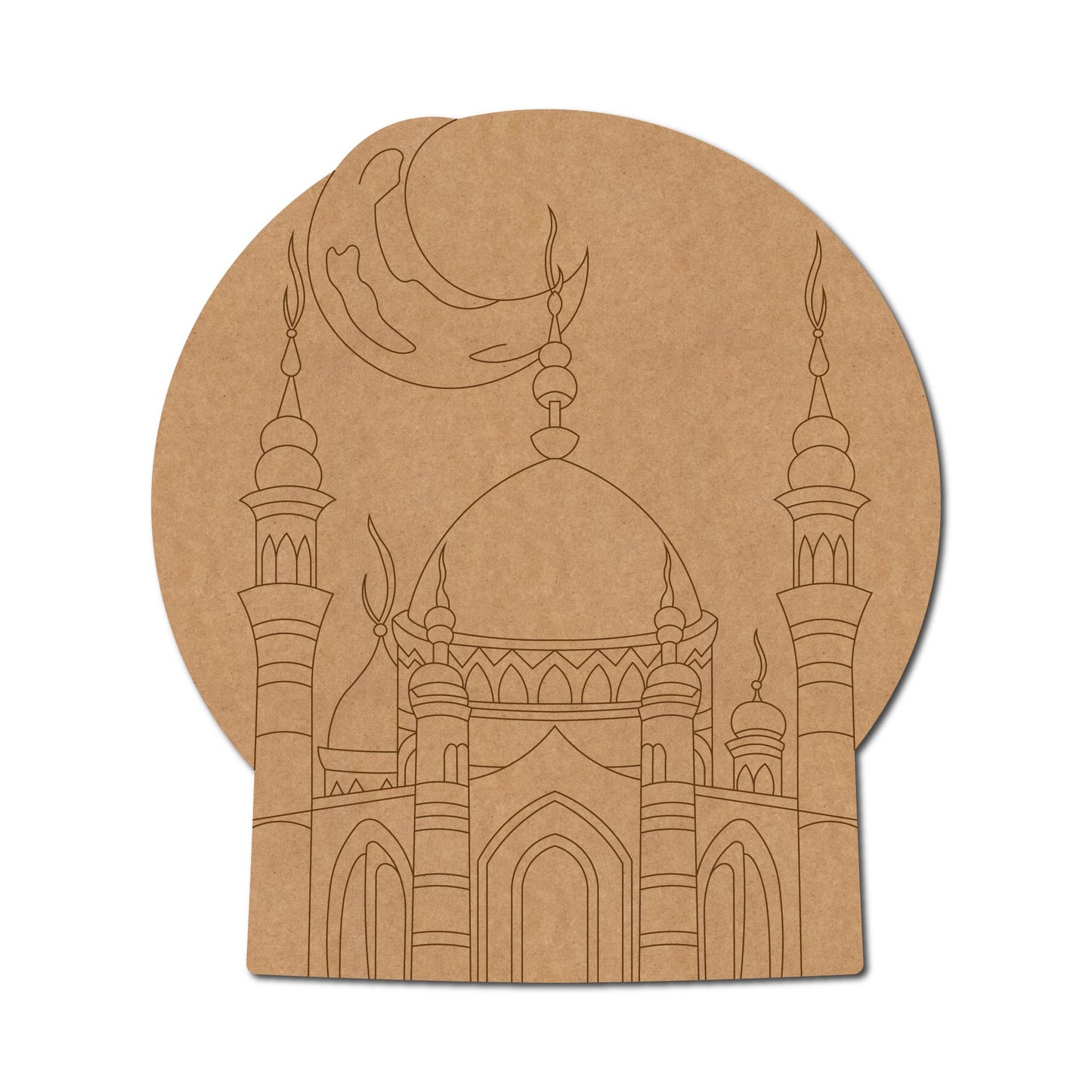 Moon Mosque Islamic Base Pre Marked MDF Design 3