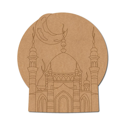 Moon Mosque Islamic Base Pre Marked MDF Design 3