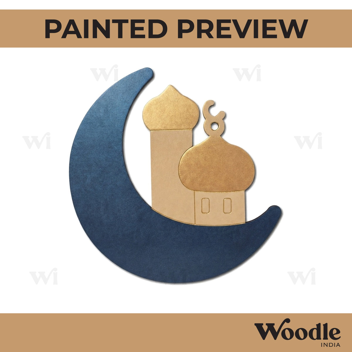 Moon Mosque Islamic Base Pre Marked MDF Design 4