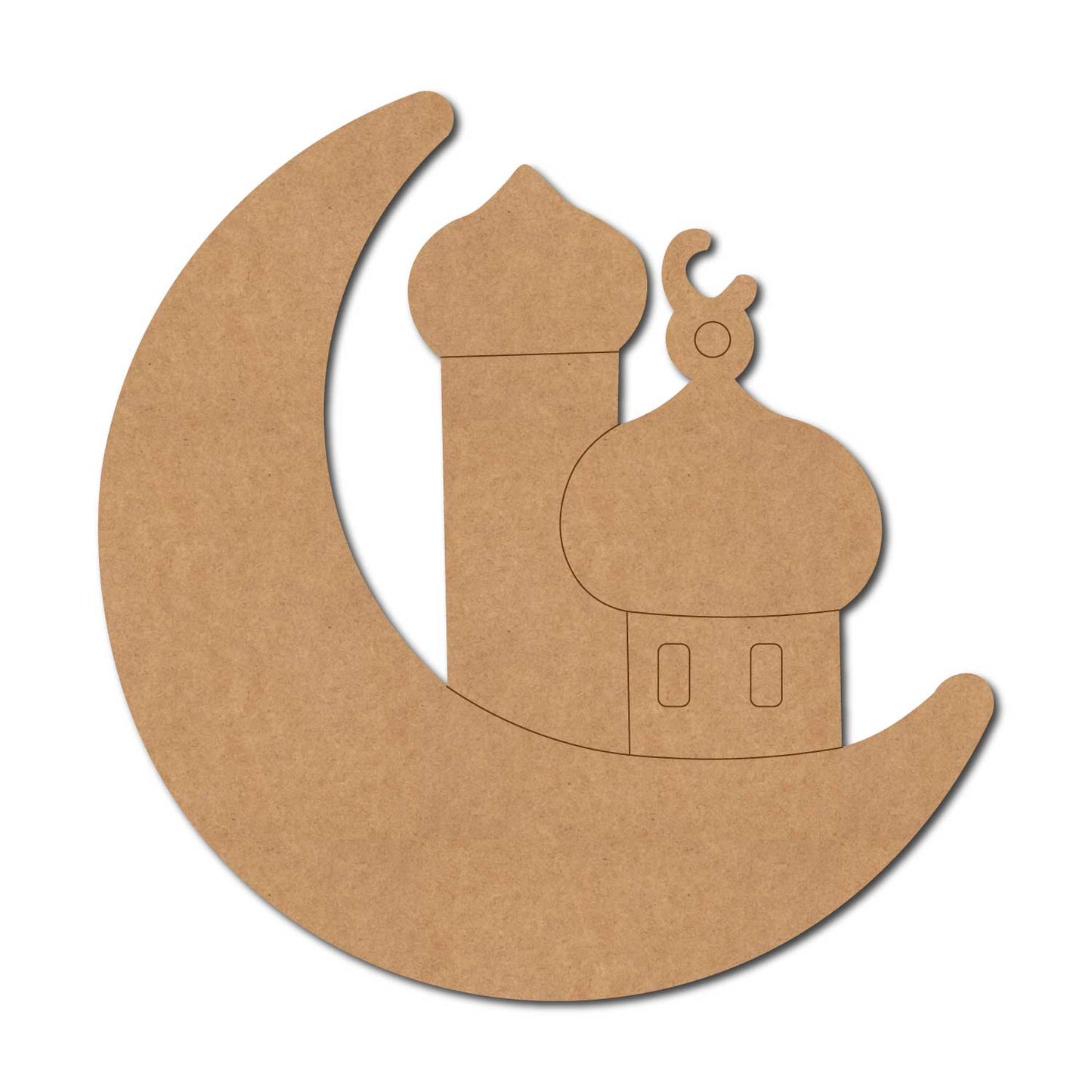 Moon Mosque Islamic Base Pre Marked MDF Design 4