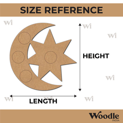Moon Star Multiple Diya Tealight Holder MDF Design 1