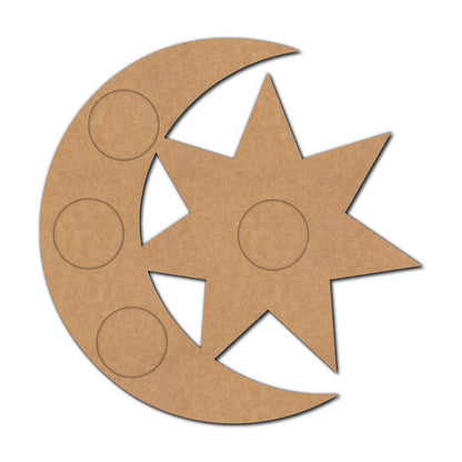 Moon Star Multiple Diya Tealight Holder MDF Design 1