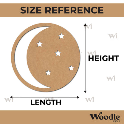 Moon Stars Round Cutout MDF Design 1