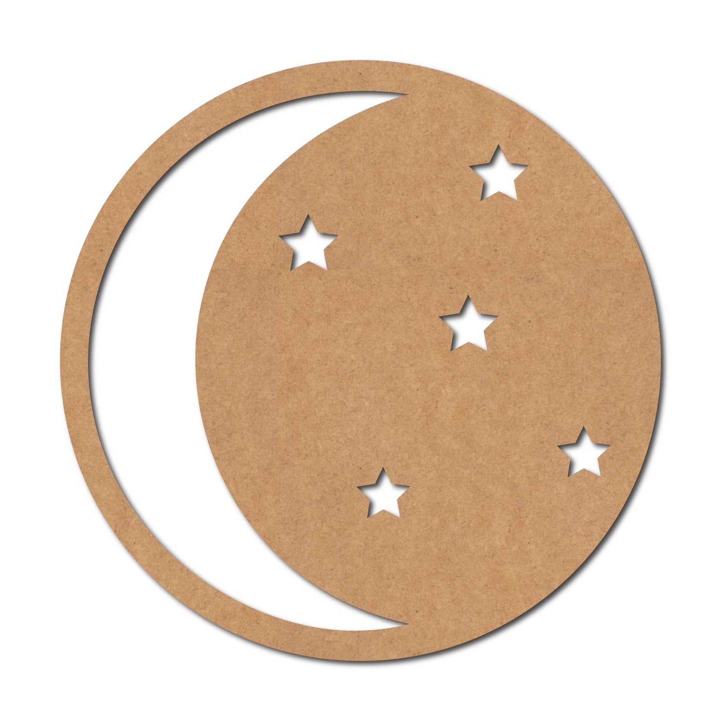 Moon Stars Round Cutout MDF Design 1