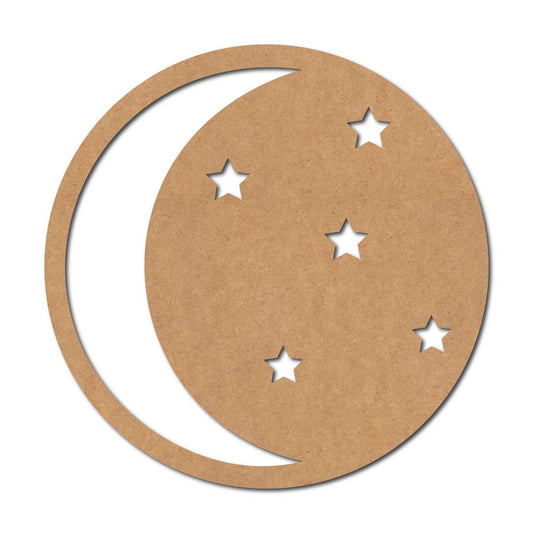 Moon Stars Round Cutout MDF Design 1