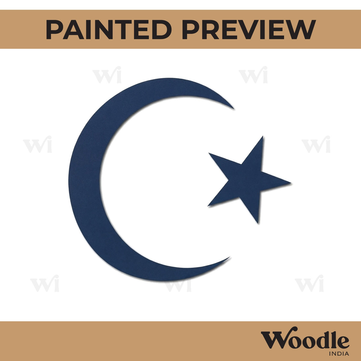 Moon And Star Islam Cutout MDF Design 1