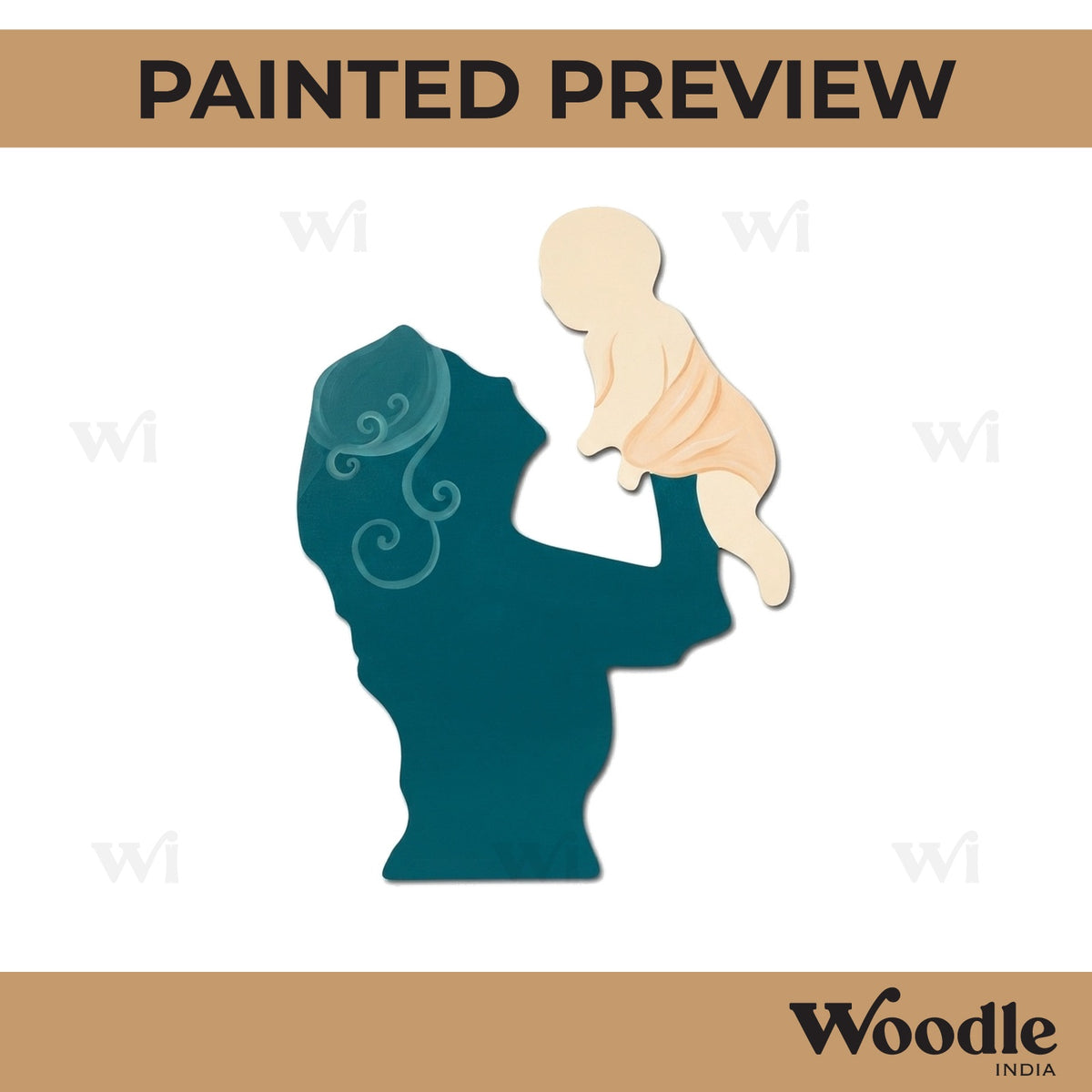 Mother With Child Cutout MDF Design 1