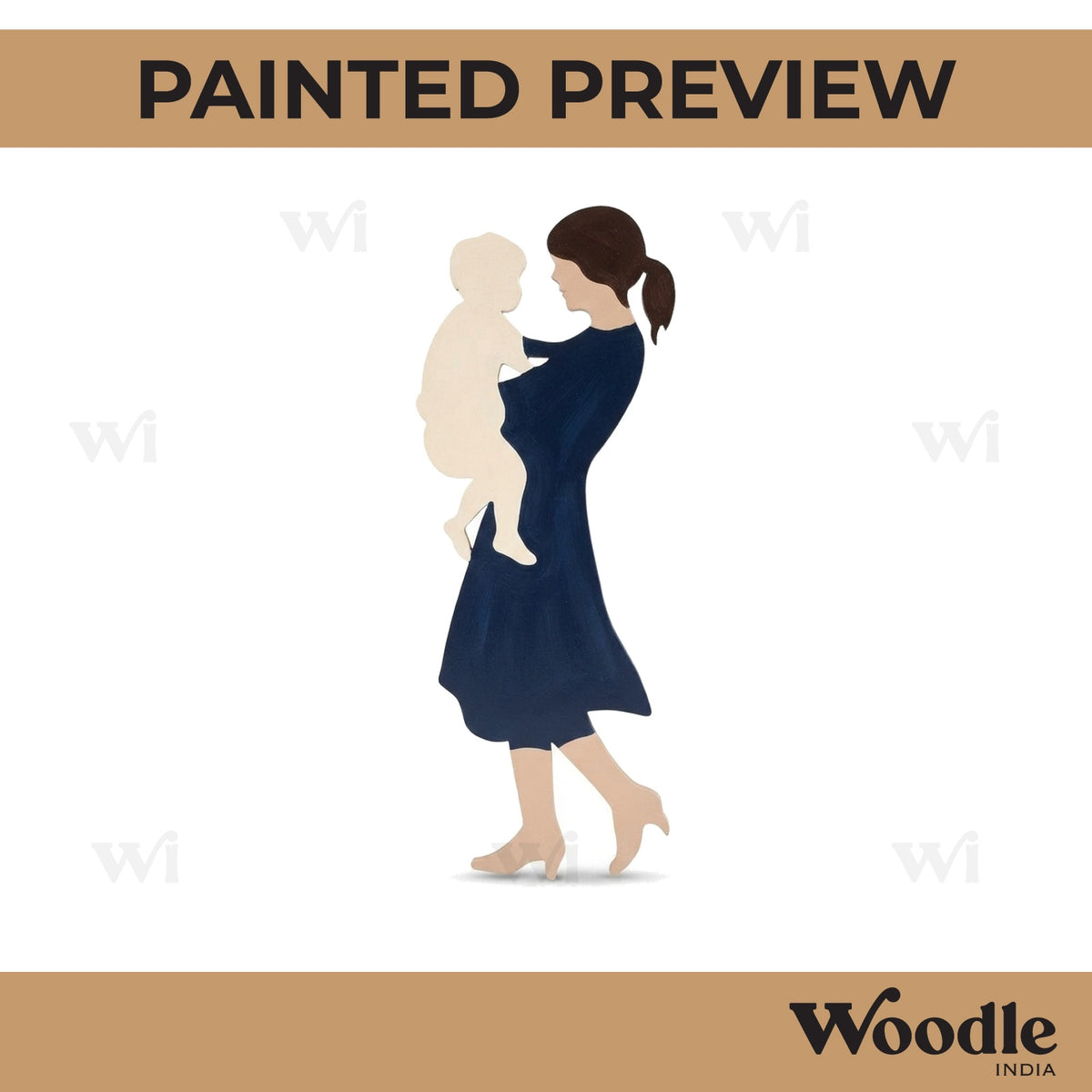 Mother With Child Cutout MDF Design 2