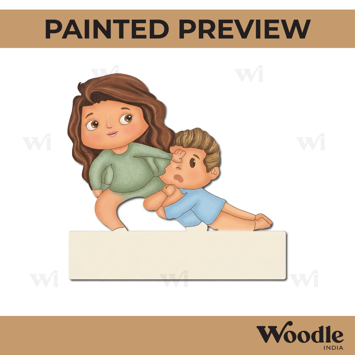 Mother With Child Nameplate Pre Marked MDF Design 1