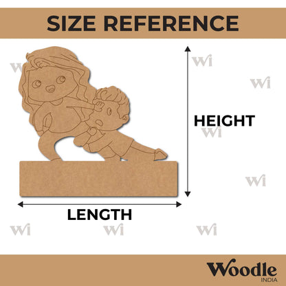 Mother With Child Nameplate Pre Marked MDF Design 1