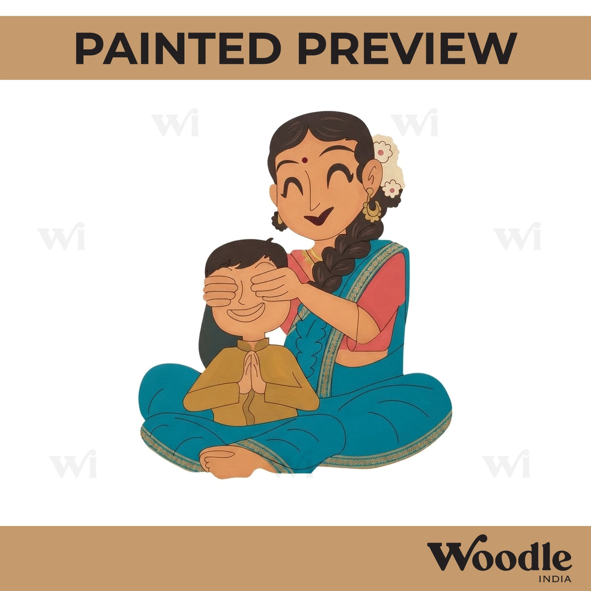 Mother With Child Pre Marked MDF Design 5