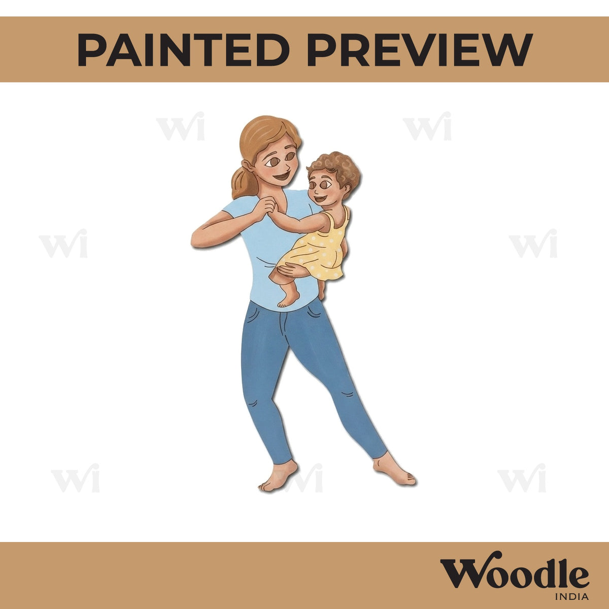 Mother With Child Pre Marked MDF Design 6