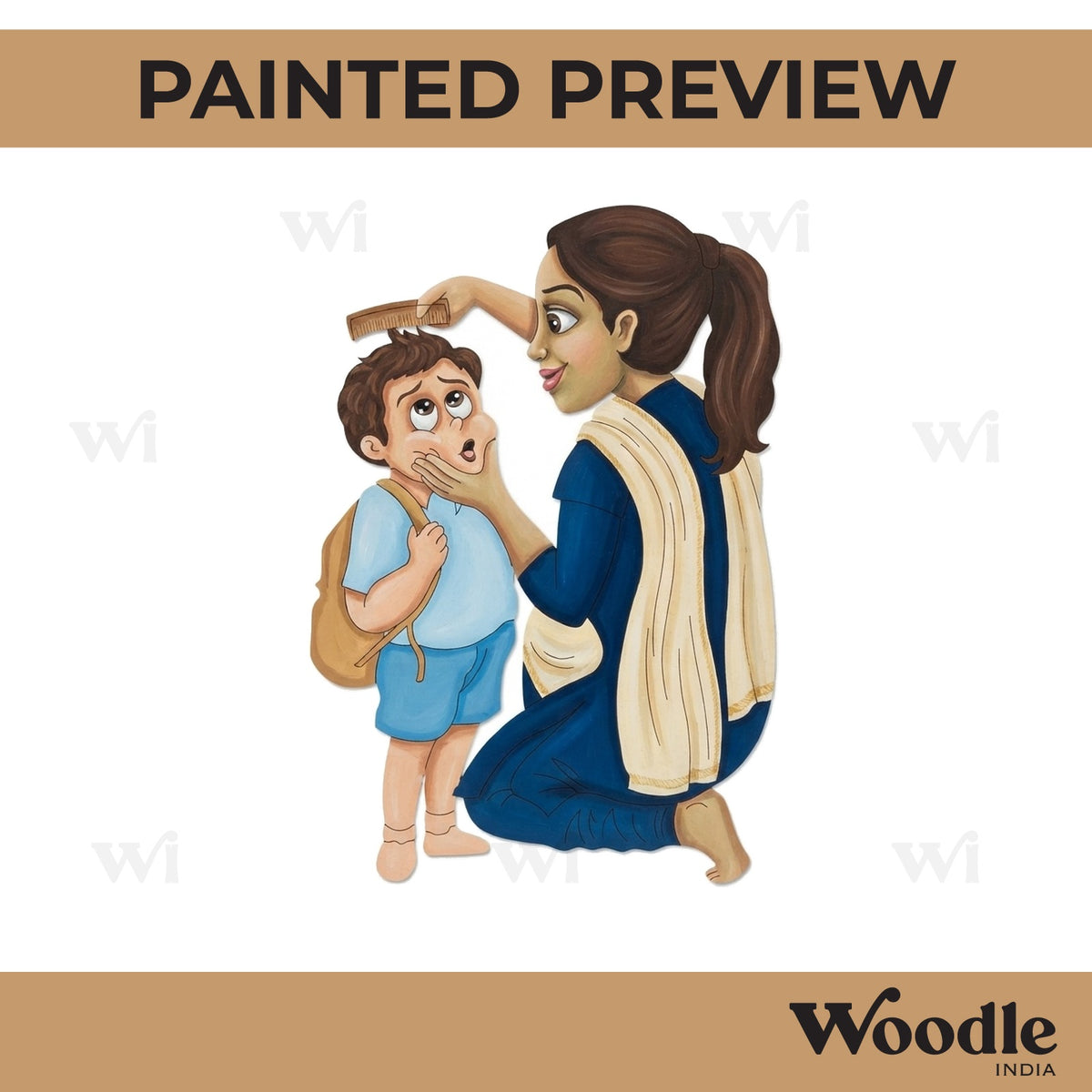 Mother With Child Pre Marked MDF Design 7