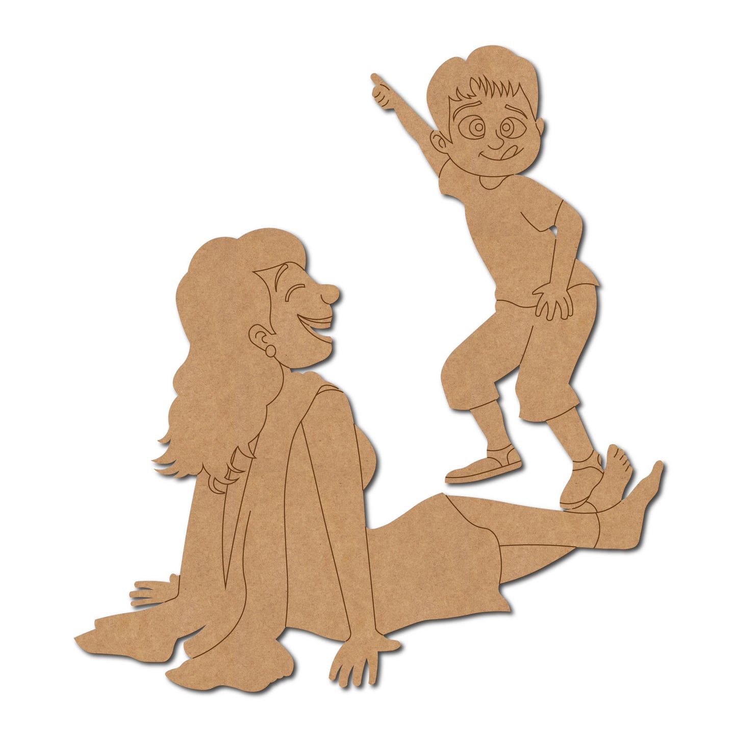 Mother With Child Pre Marked MDF Design 8
