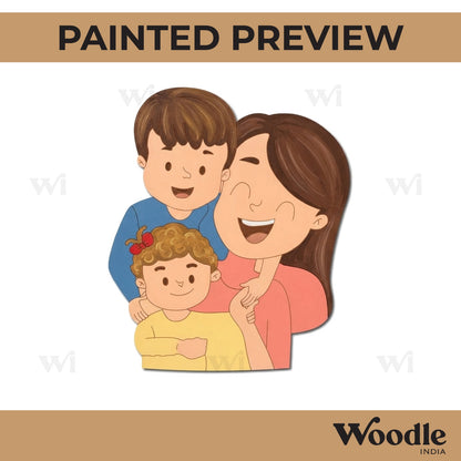Mother With Children Pre Marked MDF Design 2