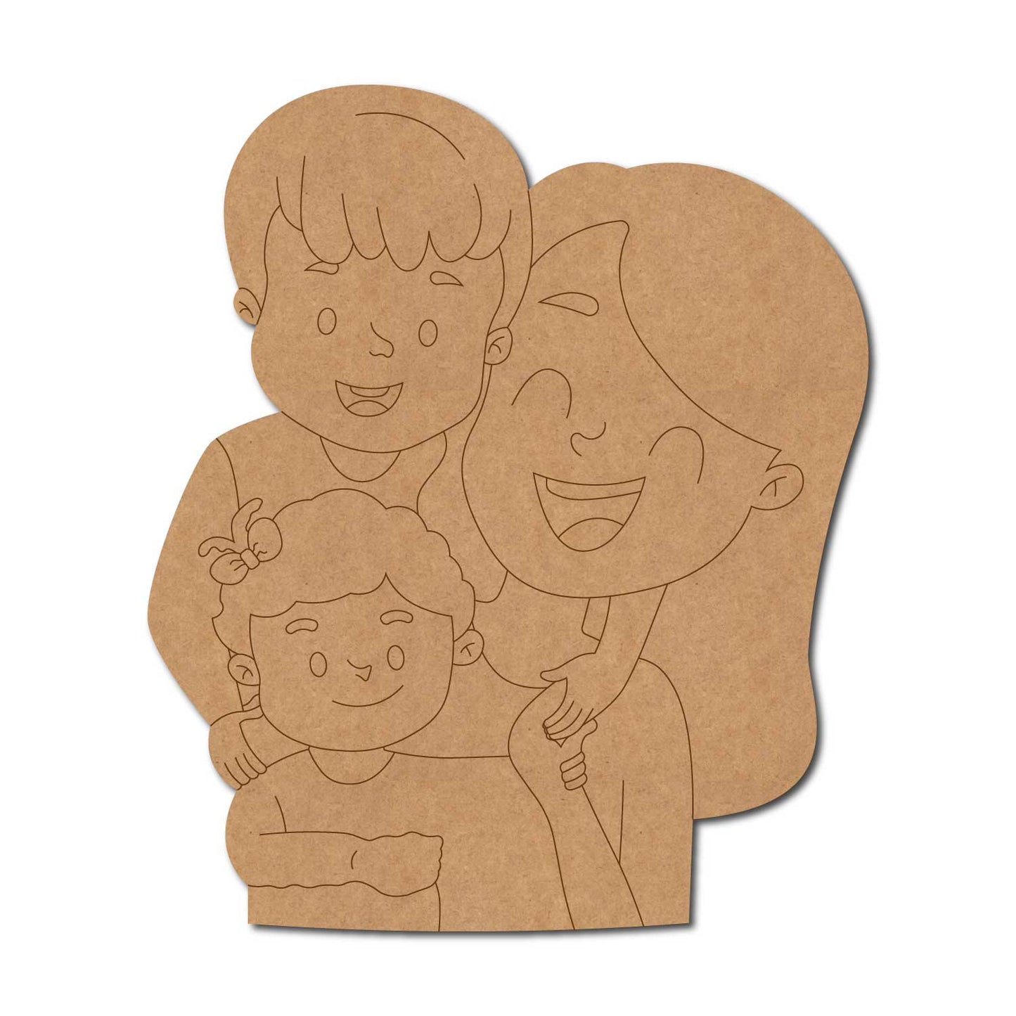 Mother With Children Pre Marked MDF Design 2