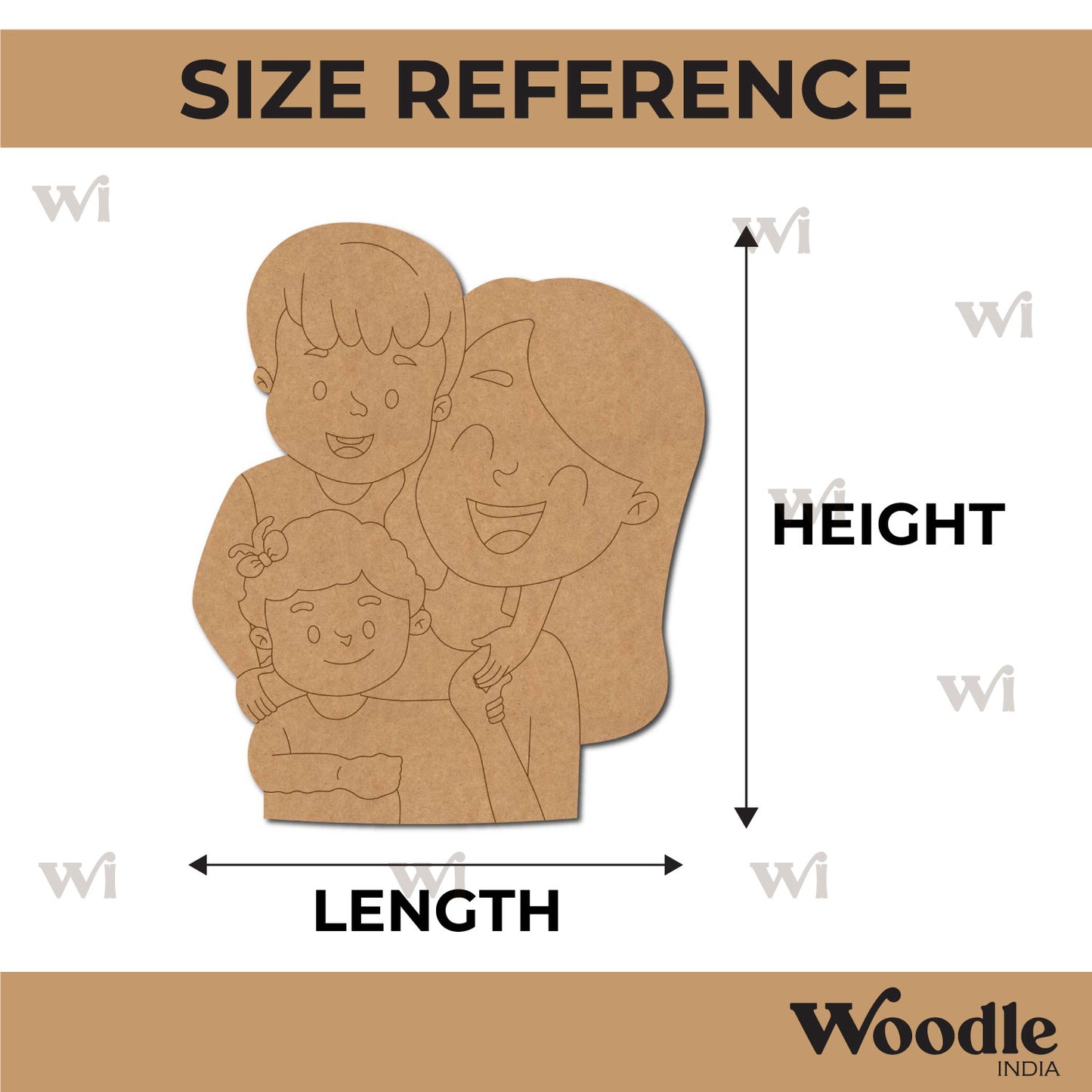 Mother With Children Pre Marked MDF Design 2