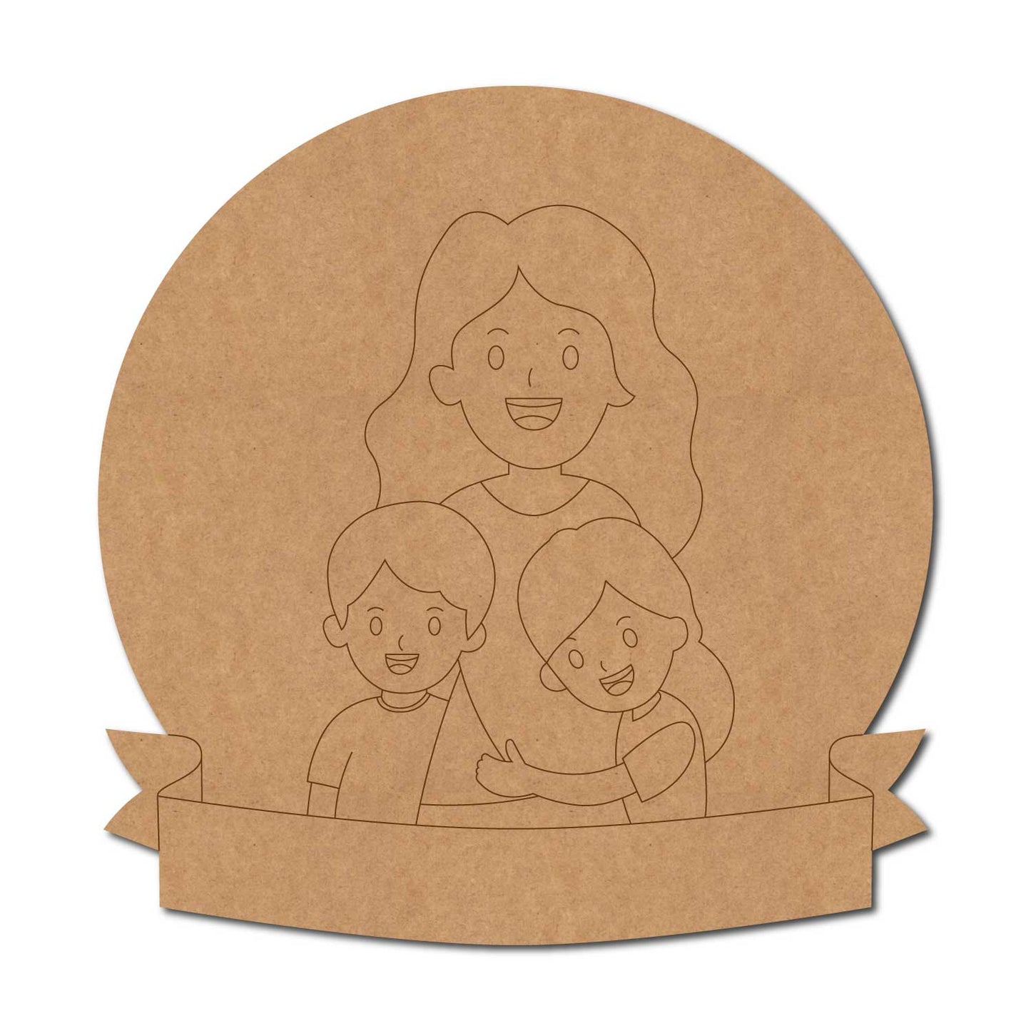 Mother With Children Pre Marked MDF Design 3