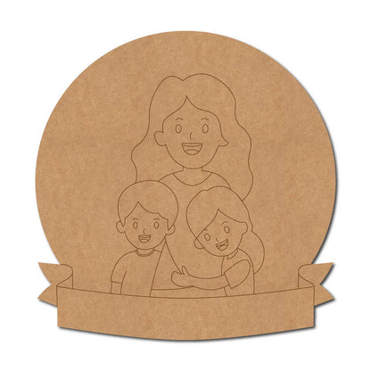 Mother With Children Pre Marked MDF Design 3