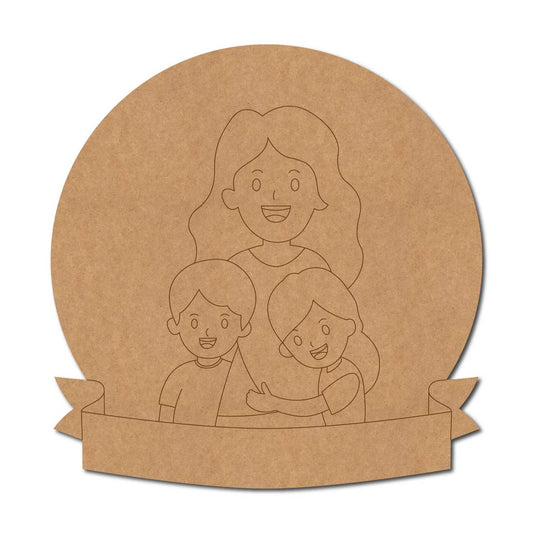 Mother With Children Pre Marked MDF Design 3