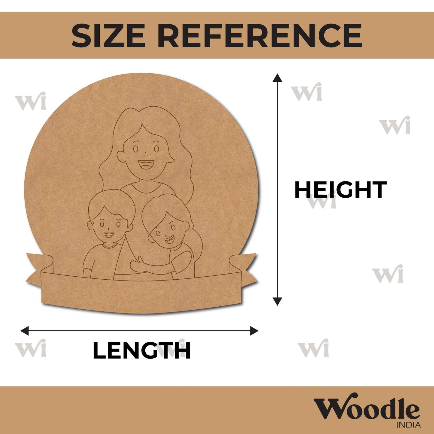 Mother With Children Pre Marked MDF Design 3
