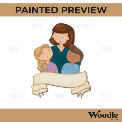 Mother With Children Pre Marked MDF Design 4