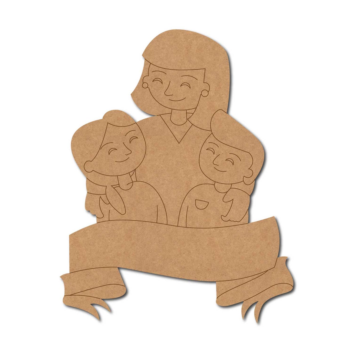 Mother With Children Pre Marked MDF Design 4