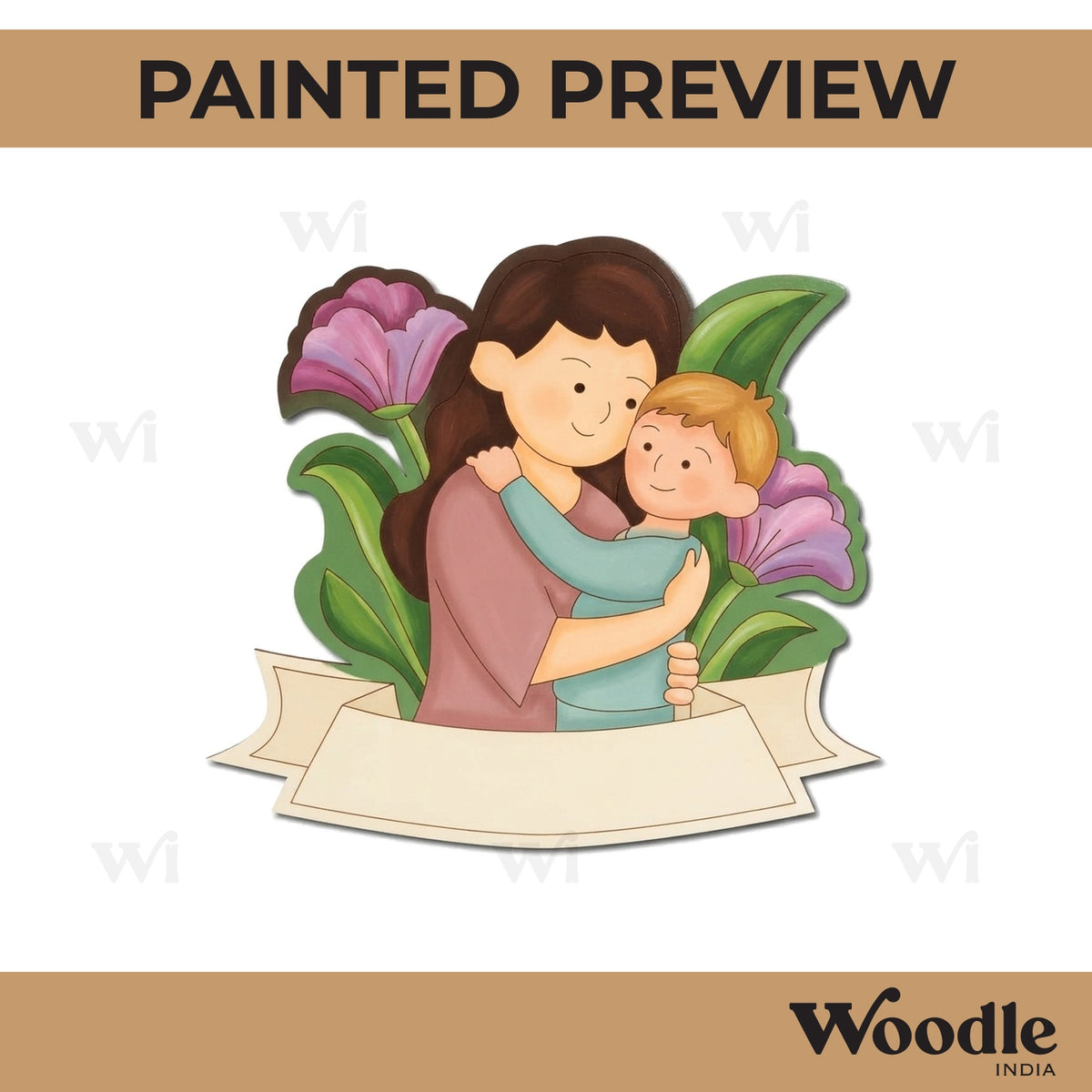 Mother With Children Pre Marked MDF Design 5